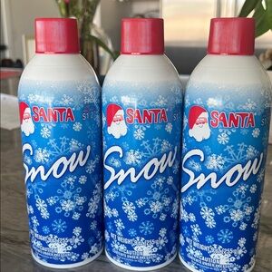 Santa Snow Christmas Flocking Spray 9oz Cans Windows Trees Crafts Lot of 3 Cans